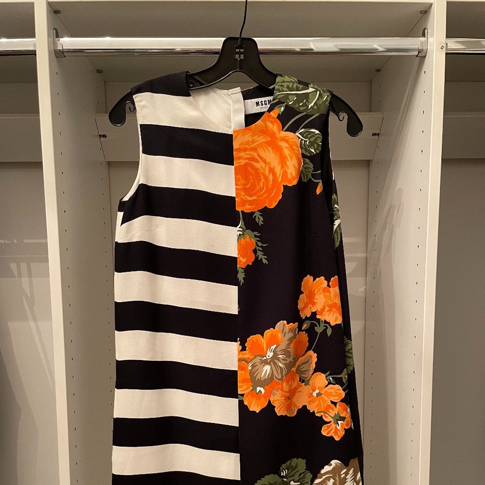 MSGM Stiped Floral dress in S